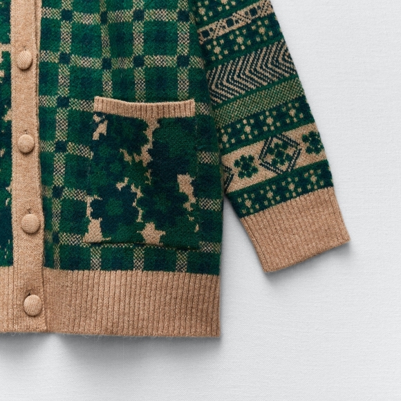 Zara | Jaquiard Knit Button Cardigan | Size Small - Picture 5 of 8